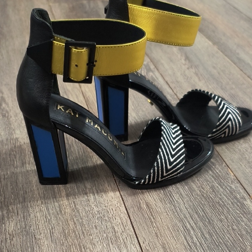 Kat Maconie Black, Yellow, and Blue Women's Heels - Picture 2 of 4